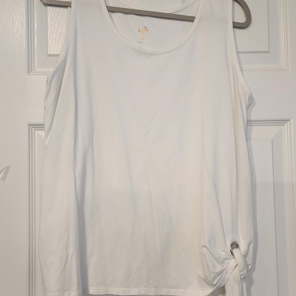Belle by Kim Gravel Triple Luxe Knit Grommet  Tank Top